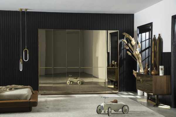 Bedroom dresser wardrobe furniture furniture glass cabinet 2-piece set.