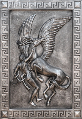 Pegasus Wall Relief Antique Style Relief Wall Painting Ancient Handcrafted Picture Horse