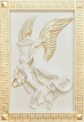 Pegasus Wall Relief Antique Style Relief Wall Painting Ancient Handcrafted Picture Horse