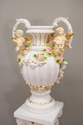 Design flower pot decoration XXL vase vases handcrafted decor goblet trophy 70cm