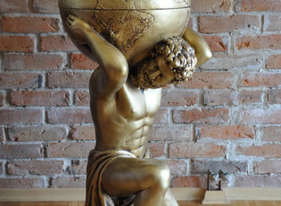 Antique Style Classic Globe Atlas Mini Bar Wine Shelf Statue Sculpture Decor