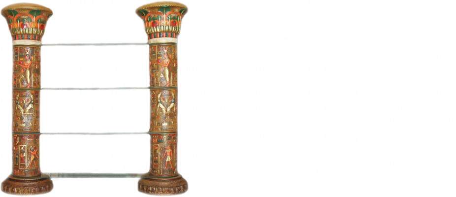 Regal Glass Display Case Egyptian Shelves Display Cabinets XXL Columns 180cm Column Egypt New