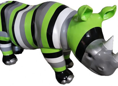 Abstract sculptures colorful figure painted statues garden rhinoceros handicraft art