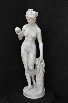 Antique Marble Style Statue Eve with Apple XXL Figure Statue Sculpture Decor PG0346