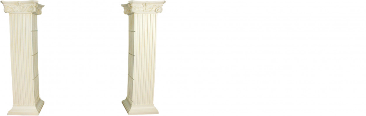 Display cabinet with glass and Roman columns shelves, showcase XXL 210cm Egyptian column new.