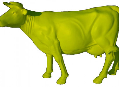 Design Cow Green Figure Statue Sculpture Figures Sculptures Decoration Abstract