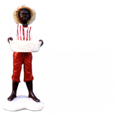 Design boy with basket figure statue sculpture figures sculptures decoration 7087