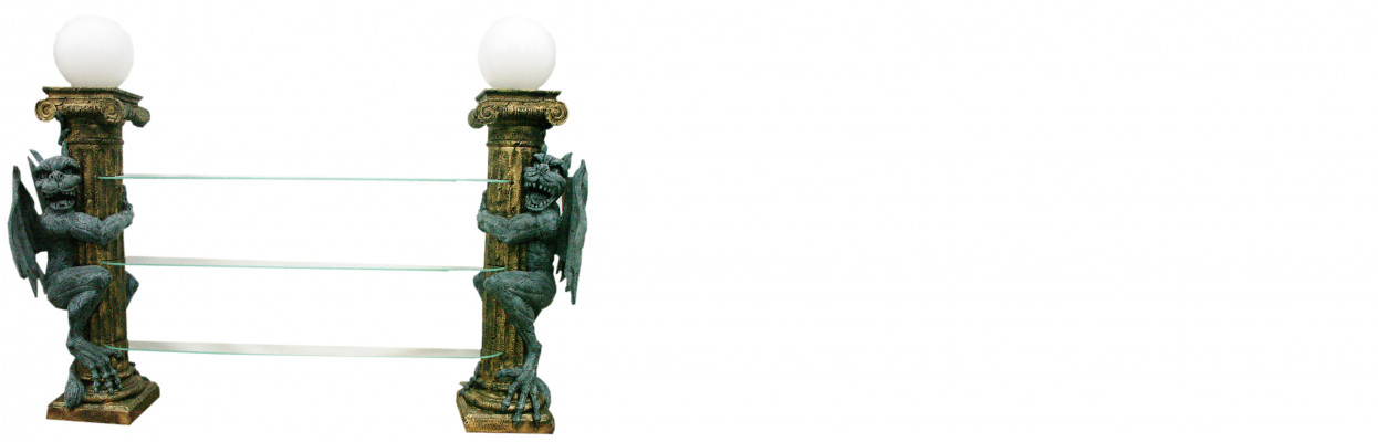 Design showcase shelf glass column display shelves decorative figures cabinet lamp 1835