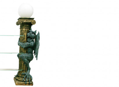 Design showcase shelf glass column display shelves decorative figures cabinet lamp 1835