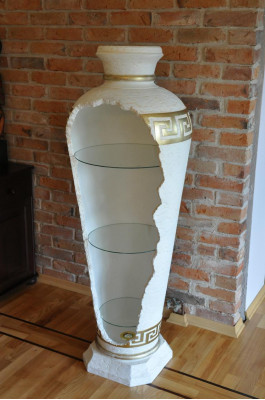 XXL Medusa Antique Style Display Cabinet Bar Floor Vase Cabinet Display Column 153cm New