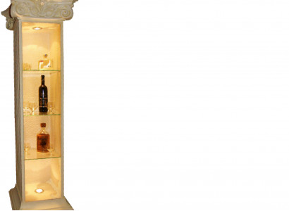 XXL Display Cabinet Bar Shelf Glass Bevelled Edge Cabinet Display Column Living Room 1851 New