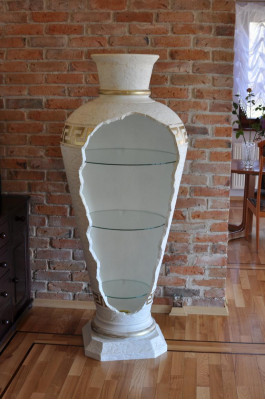 Showcase cabinet corner shelf glass amphora vase floor vase cabinet showcase cabinet lamp