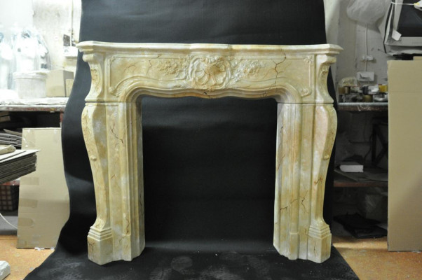 Fireplace stove cladding surround marble style decoration baroque classic fireplaces