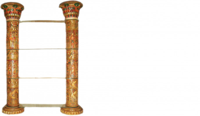 Regal Glass Display Cabinet Egyptian Shelves Showcases XXL Columns 240cm Column Egypt New