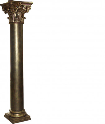 Golden column support, columns, antique style, handmade, hand-painted, hotel furnishings.