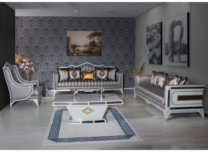 Classic Sofa Set Royal Style Furniture Sofa Couch Set Coffee Table 4-piece Set