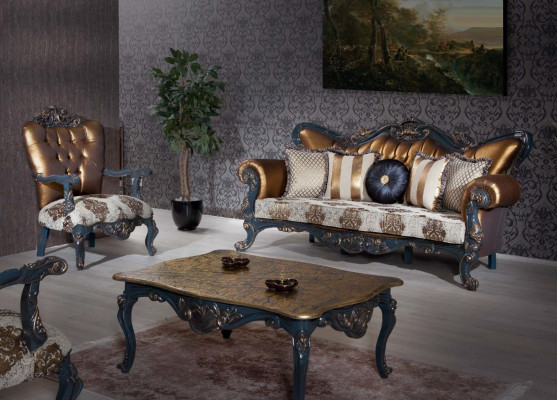 Founding Era Furniture Classic Sofa Set Couch Chesterfield 3+1+ Table