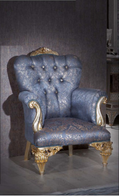 3-seater sofa textile armchair couch upholstered furniture 3+1 three-seater blue