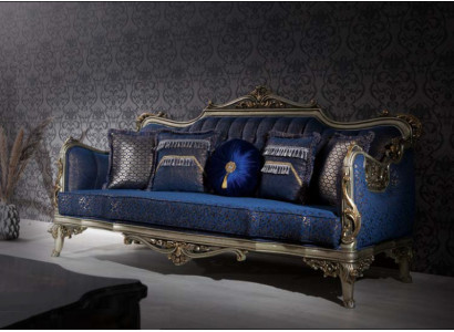 Exquisite classic sofa for the living room with golden patterns