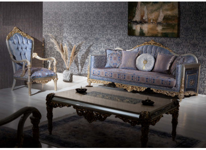 Baroque Sofa Chesterfield 3+1 Seater Coffee Table Sofa Set Furniture Upholstery
