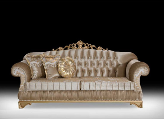 Comfortable sofa in a classic style with unique design and decoration