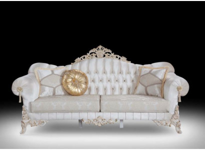 Sofa 3-seater Upholstered Fabric Material Chesterfield Couches Three-seater New