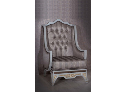 Classic Armchair Luxury Designer Grey Fabric Single Seater Upholstered Armchair New Furniture