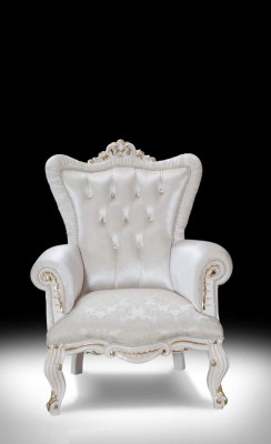 White armchair living room textile design Chesterfield Italian style