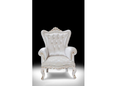 White armchair living room textile design Chesterfield Italian style