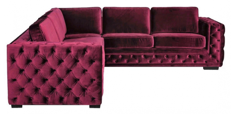Lila chesterfield couch luxury velvet fabric sofas sofa set button upholstery new