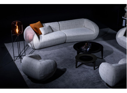 Gray luxury sofa set, four-seater armchair, luxury couches, textile furniture.