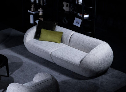Gray Sofa Set Three-Seater Armchair Set Upholstered Furniture Luxury Design