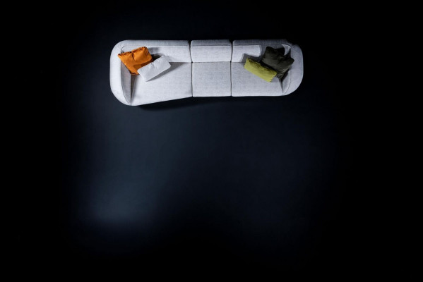 Gray sofa luxury five-seater living room couches designer upholstered furniture
