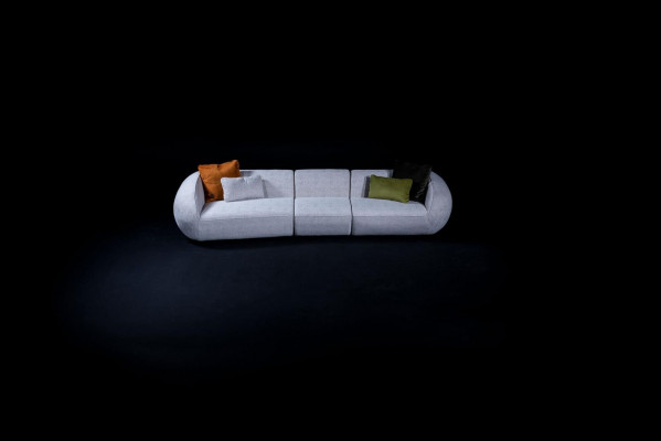 Gray sofa luxury five-seater living room couches designer upholstered furniture