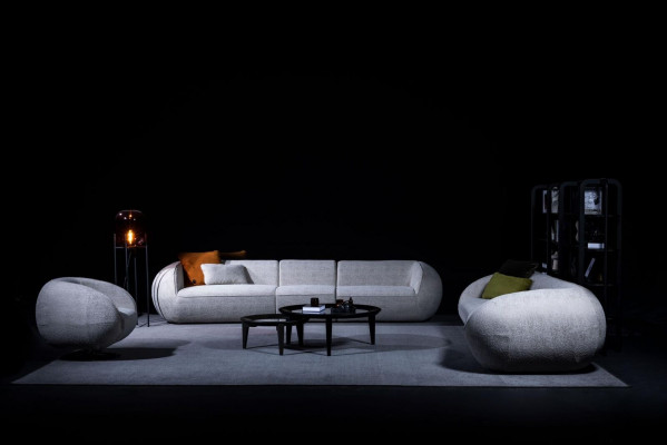 Large five-seater living room furniture textile couches luxury modern furniture