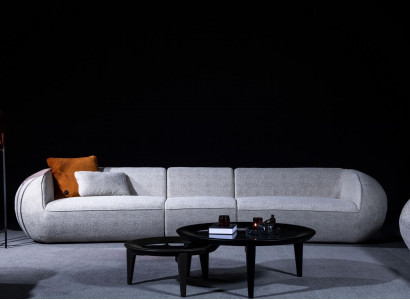 Large five-seater living room furniture textile couches luxury modern furniture