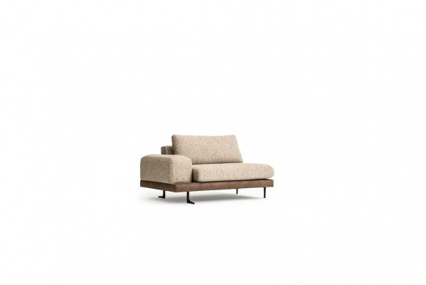 Beige five-seater upholstered sofa textile couch seating furniture living room