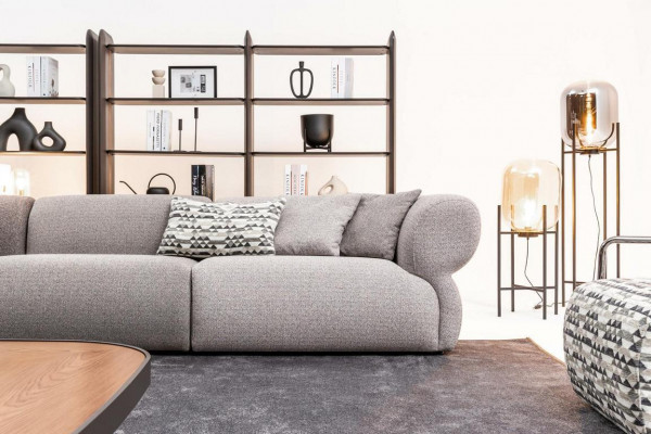 Modern gray five-seater sofa living room furniture upholstered couch style furniture
