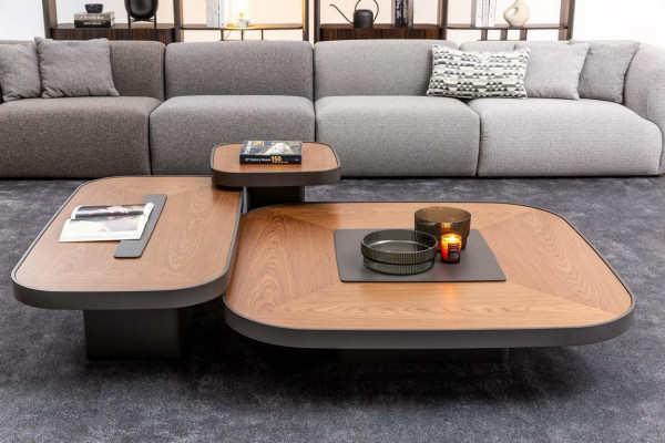 Modern gray five-seater sofa living room furniture upholstered couch style furniture