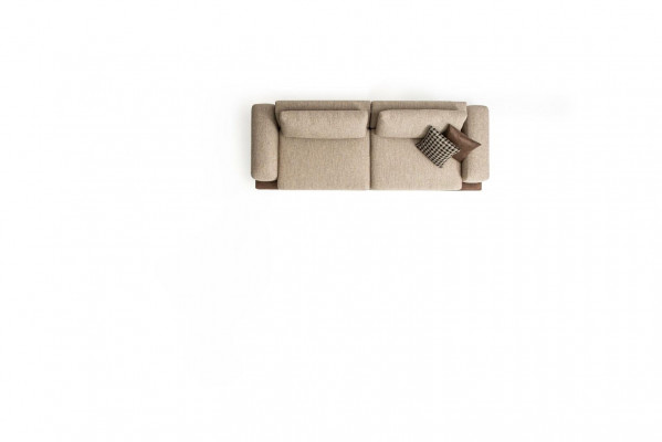 Beige sofa luxury three-seater modern style living room couch upholstery furniture