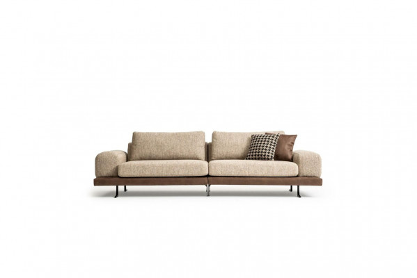 Beige sofa luxury three-seater modern style living room couch upholstery furniture