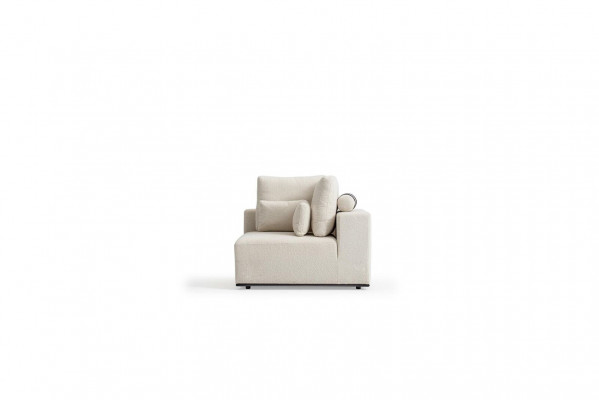White upholstered sofa modern couch three-seater textile furniture wooden frame new