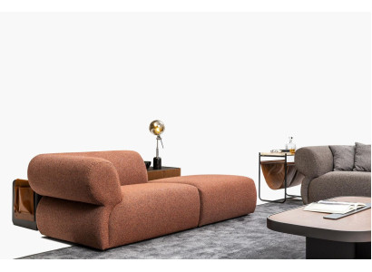Brown three-seater cushion luxury living room sofa modern design couch