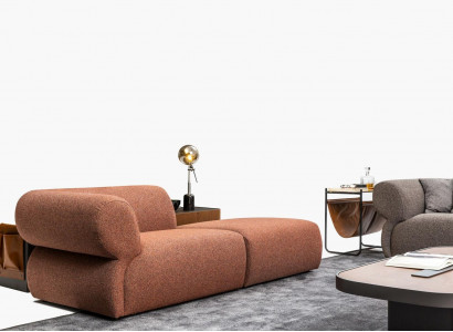 Brown three-seater cushion luxury living room sofa modern design couch