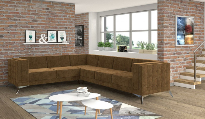 Modern corner sofa fabric sofa L-shape upholstered corner suite living landscape couch sofa