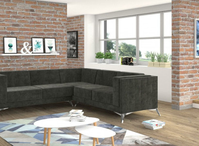 Living Landscape Corner Sofa L-Shape Sofa Couch Decor Design Couch Textile Modern