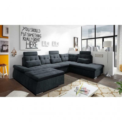 Corner sofa U-shape sofa living area suite upholstery bed function sleeper sofa
