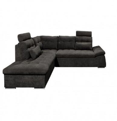 Sectional L-shape sofa couch design modern fabric upholstery with bed function