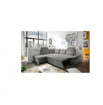 Design corner sofa L-shape sofa couch with bed function upholstered sleeper sofa textile