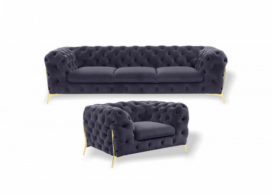 Italian furniture sofa set 3+1 seater design sofa upholstered couches Chesterfield